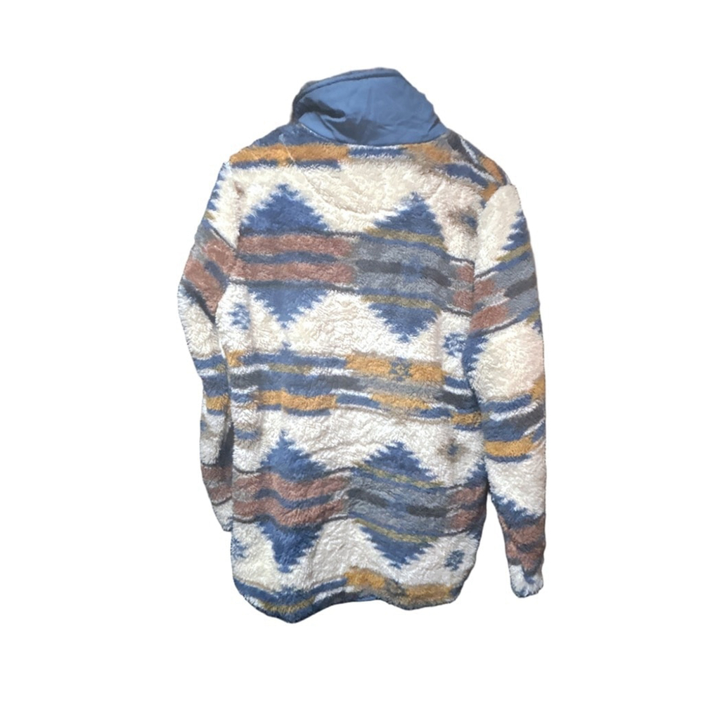 Simply Southern Fleece Pullover Women's Size Large Beige Blue - Picture 3 of 7